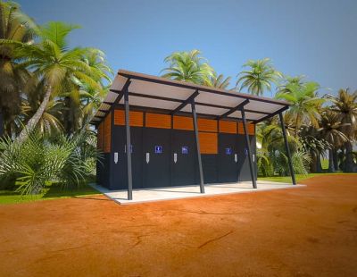 Capricorn 5 Standard Toilet Building with Cedar and Monument colour scheme